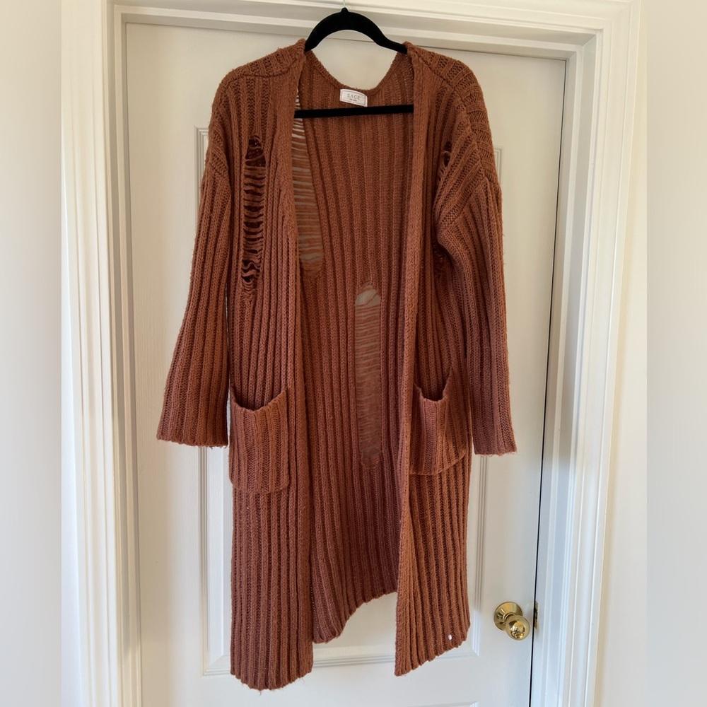 Burnt orange duster cardigan